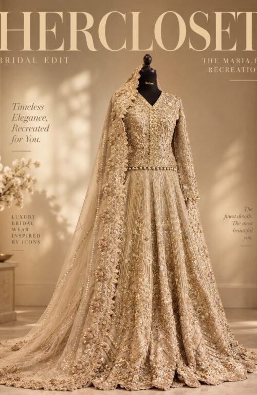 MariaBZarr bridal lehenga choli with 3D floral embellishment